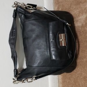 Coach Kristin Black Leather Crossbody Shoulder Hobo Purse Handbag Bag 14769